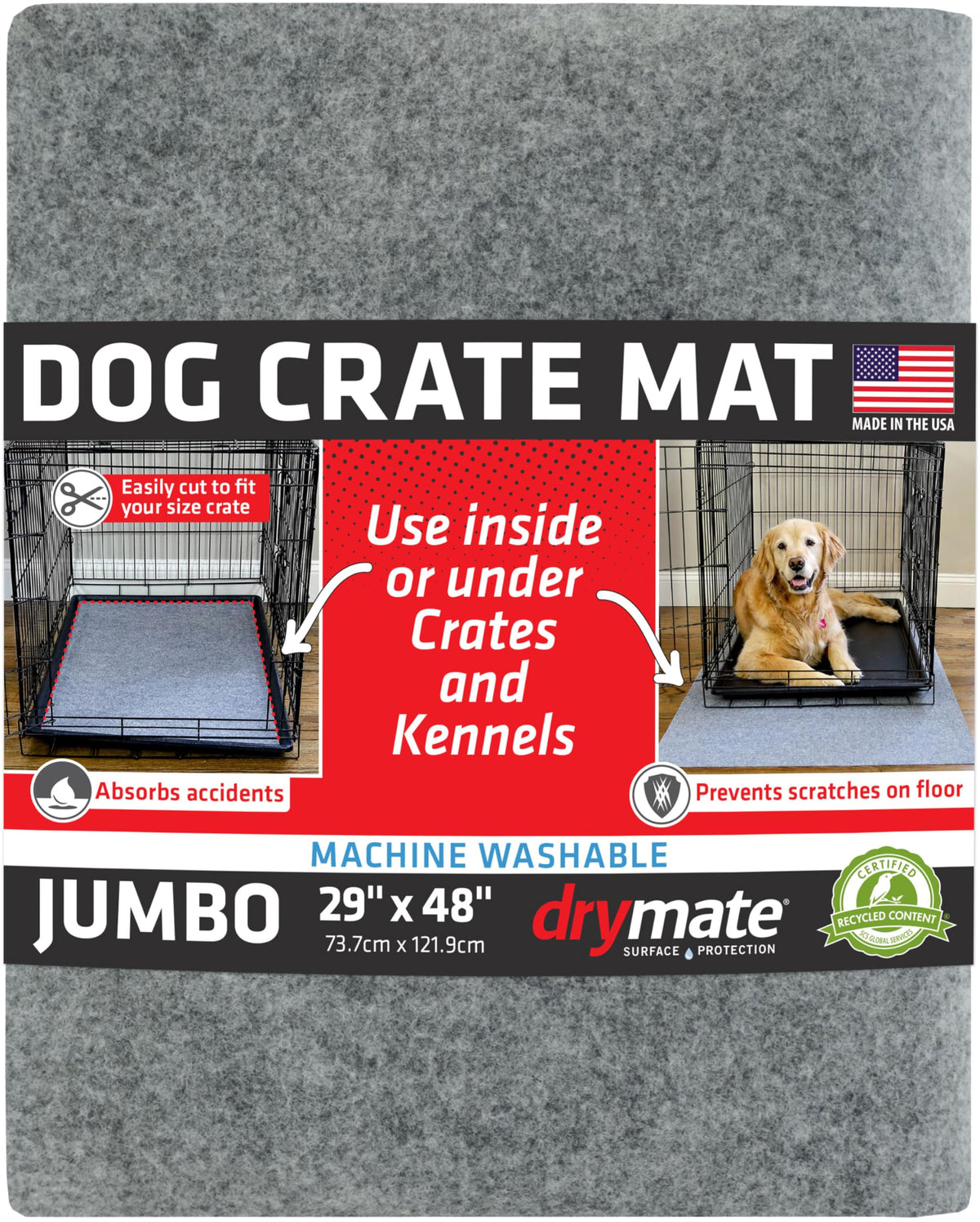 Waterproof Non-Slip Washable Dog Crate Mat Liner 29"x48" W339792