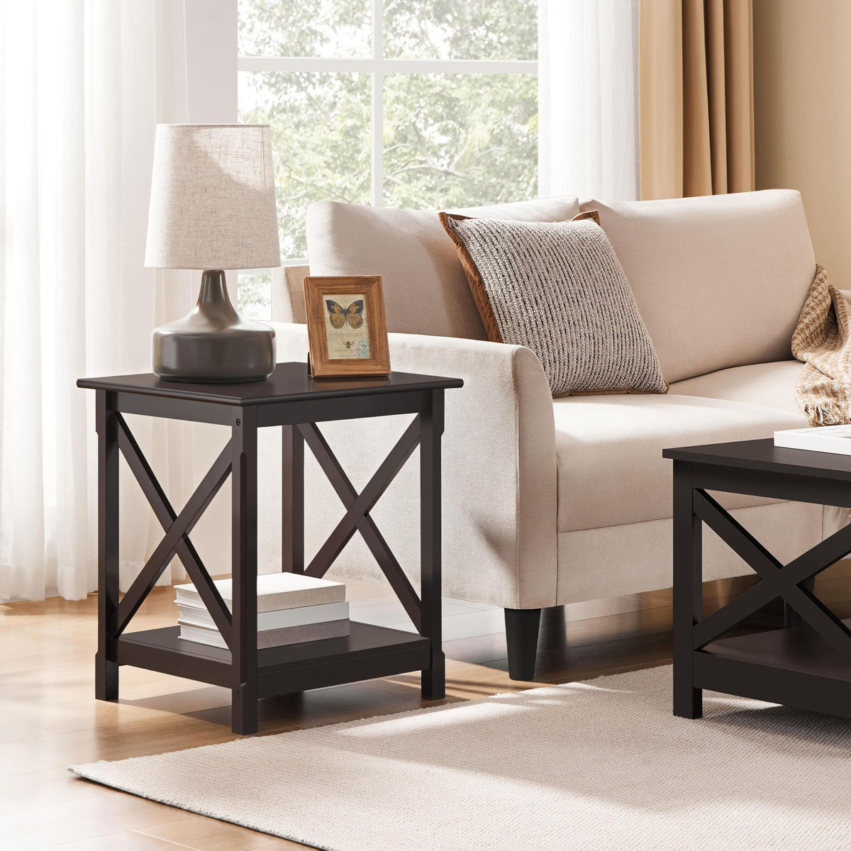 Espresso 20 x 18 Inch End Table Set of 2 V259249