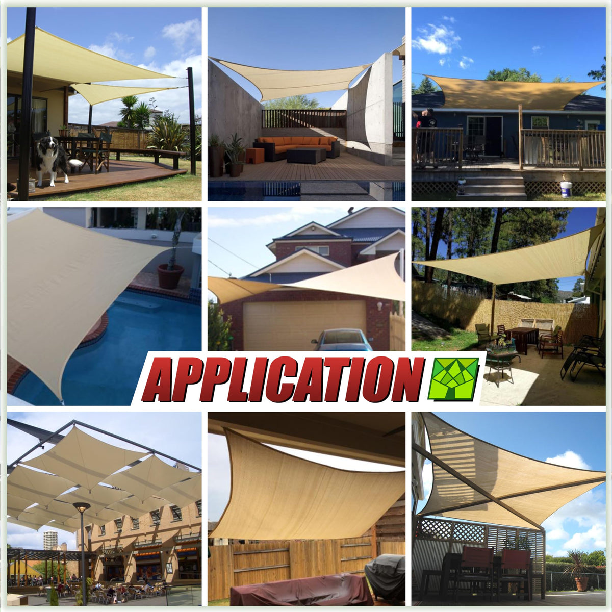 16' x 16' Blue Rectangle Sun Shade Sail I526827