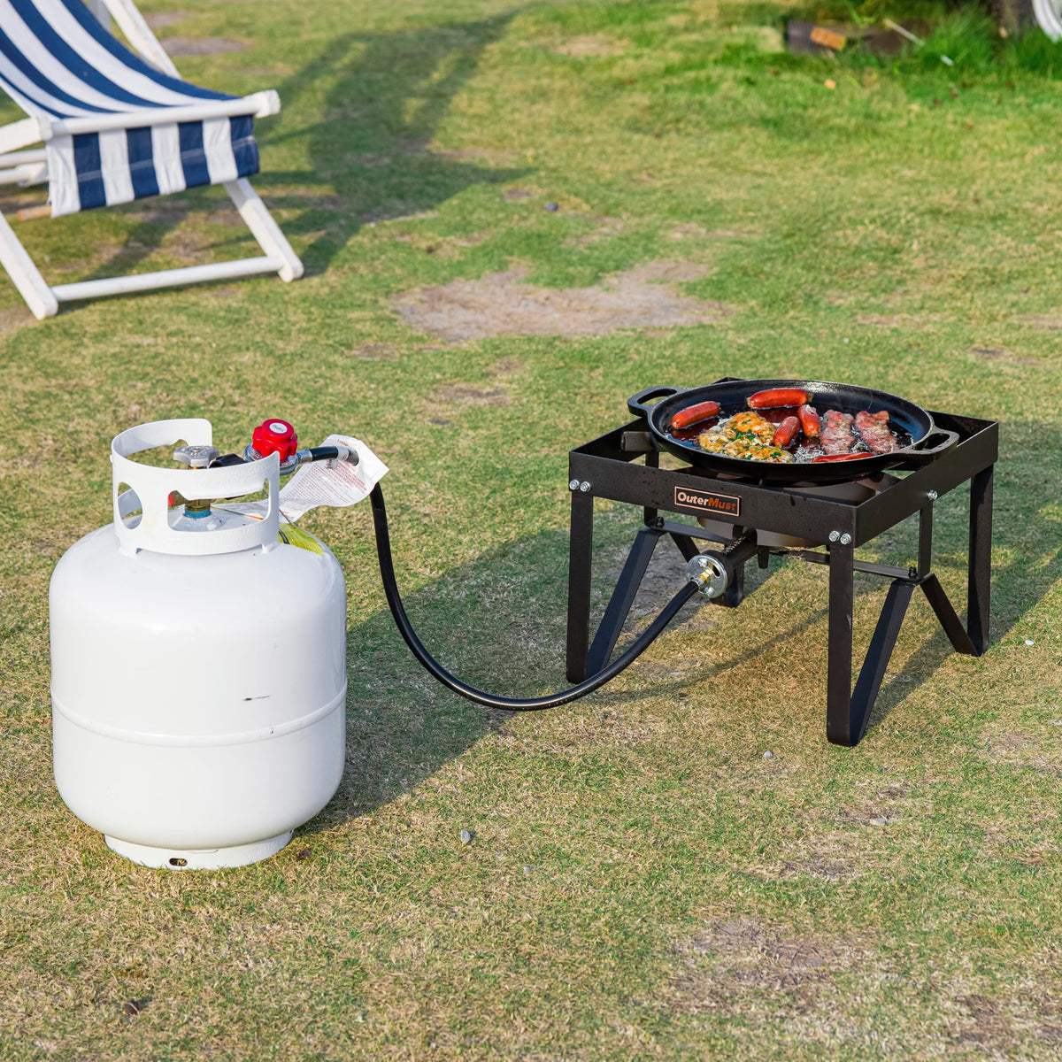 Heavy Duty Propane Burner with 10 PSI Regulator and Cast Iron H6614