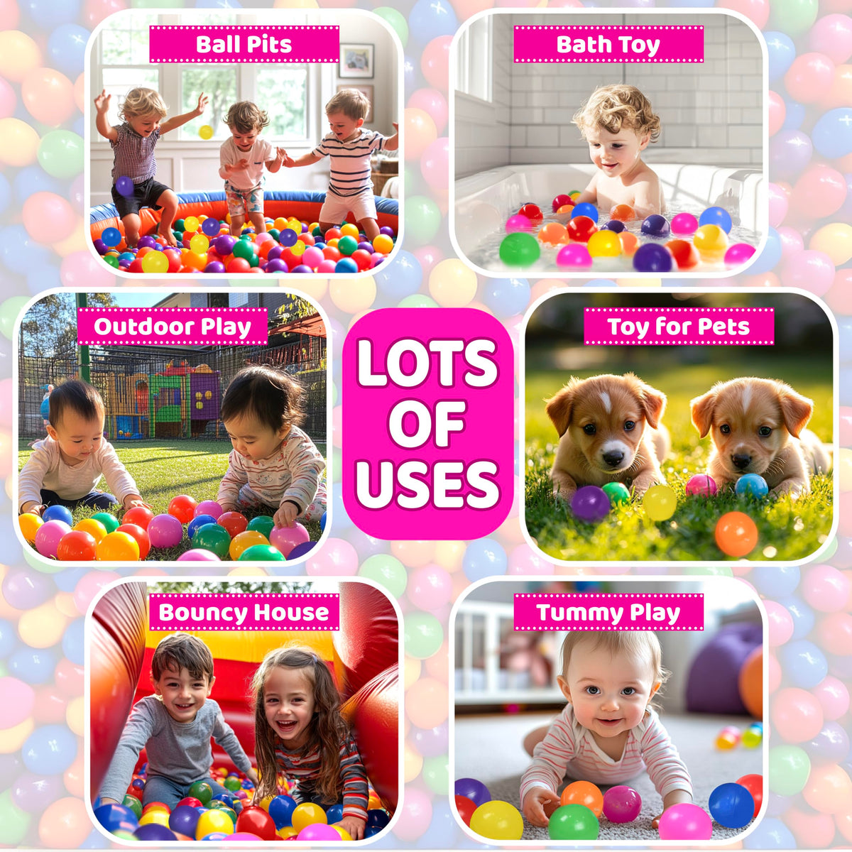 Ball Pit Balls with Reusable Storage Bag G6179
