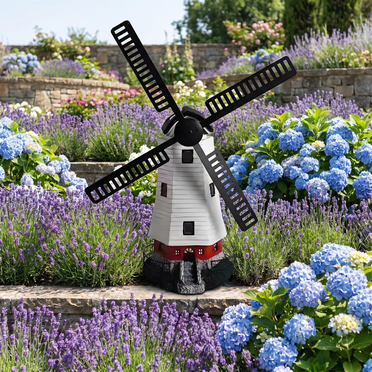 Solar Powered LED Lighthouse Garden Statue X405593